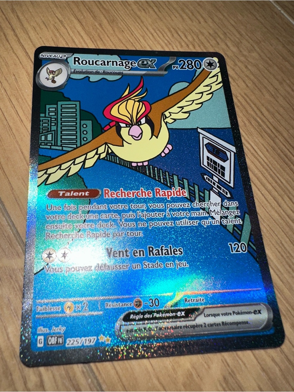Roucarnage EX Collectible Trading Card - Blue